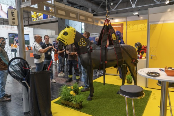 Rescue equipment for large animals, such as this horse, Interschutz 2022 trade fair in Hanover, the world's largest trade fair for fire, rescue and disaster control technology, equipment, over 1300 exhibitors from 50 countries, disaster control