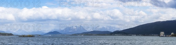 Panorama of Fjord and Mountains from ALESUND, Geirangerfjord, Norway, Europe