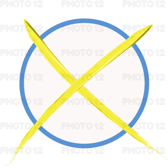 Blue/yellow voting cross