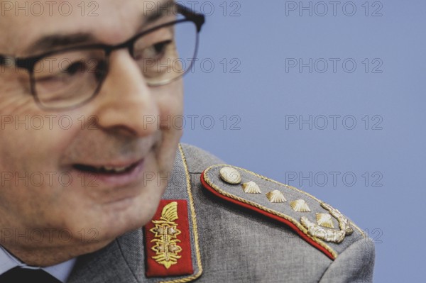 General Carsten Breuer, Inspector General of the Bundeswehr, at a federal press conference on the 'Quadriga' military exercise in Berlin, 22 April 2024