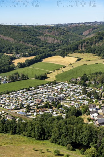 The Hetzingen campsite, in the Rur-Eifel, near Nideggen, North Rhine-Westphalia, Germany, Europe