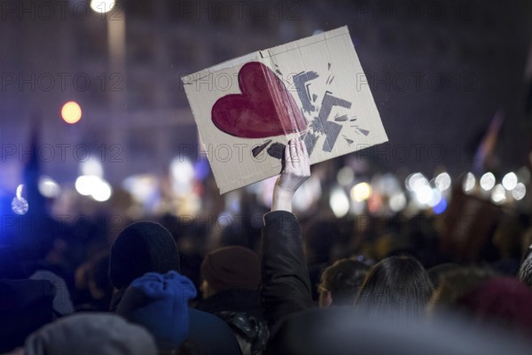 Recordings as part of the demonstration Auf die Strasse! Against the AfD's Nazi deportation plans in front of the Rotes Rathaus in Berlin, 17 January 2024