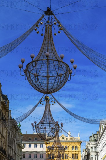 Christmas lights in the Graben pedestrian zone, Vienna, Austria, Europe