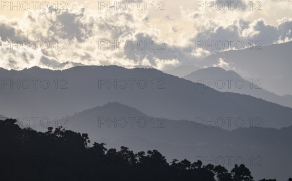 Clouds over cloud forest, mountain rainforest, Parque Nacional Los Quetzales, Costa Rica, Central America