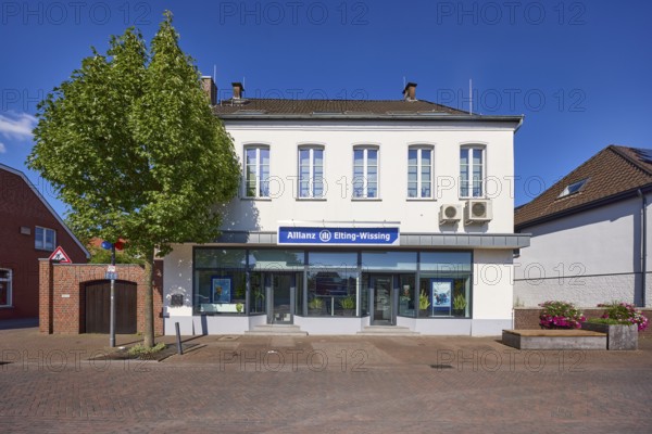 Allianz insurance agency in Bahnhofstraße in Rhede, Münsterland, Borken district, North Rhine-Westphalia, Germany, Europe