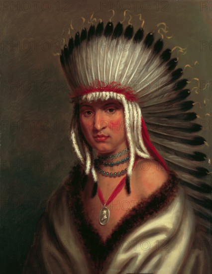 American Indian, Native American, Petalesharro, Chief of the Pawnee tribe, United States of America, USA, Painting by Charles Bird King (1785, 1862), c. 1840, Historic, digitally restored reproduction from a 19th century original, Record date not stated, North America