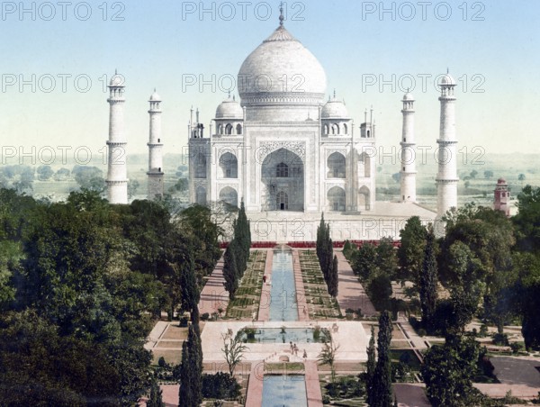 The Taj Mahal in Agra, India, 1890, Historical, digitally restored reproduction from a 19th century original, Record date not stated, Asia