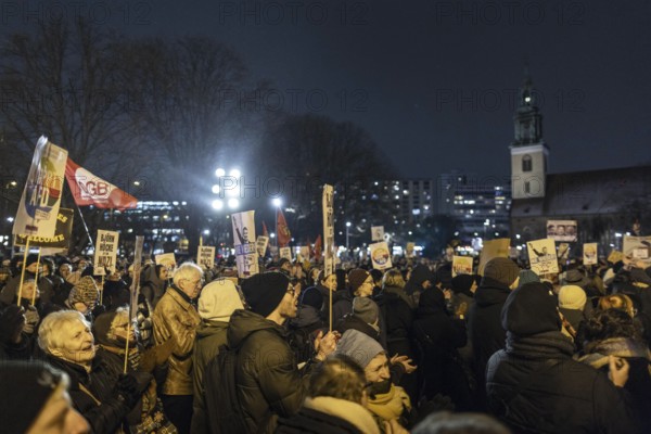 Recordings as part of the demonstration Auf die Strasse! Against the AfD's Nazi deportation plans in front of the Rotes Rathaus in Berlin, 17 January 2024