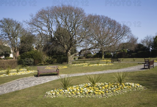 Crescent Gardens, Frinton on Sea Crescent Gardens in early spring, Frinton on Sea, Essex, England, United Kingdom, Europe