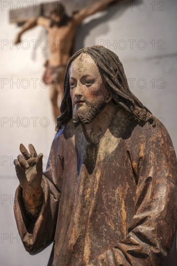 Detail of Christ, Palmesel, wooden figure from around 1520, Diözesan Museu, Rottenburg, Baden-Württemberg, Germany, Europe