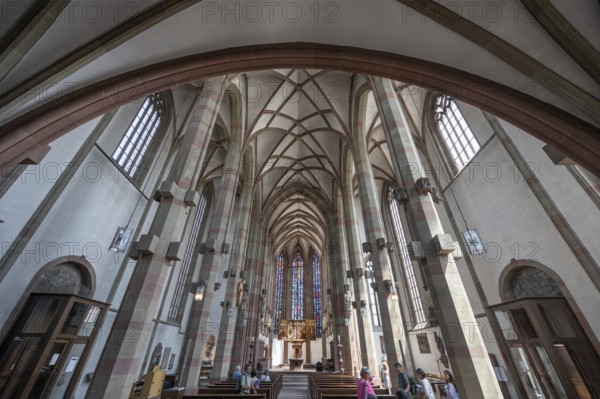 Interior of the Gothic St Mary's Chapel, Marktplatz 9, Würzburg, Lower Franconia, Bavaria, Germany, Europe