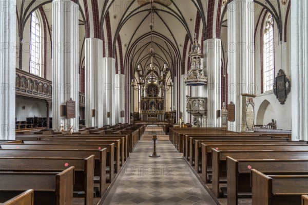 Interior of St Stephen's Church in Tangermünde, Saxony-Anhalt, Germany, Europe