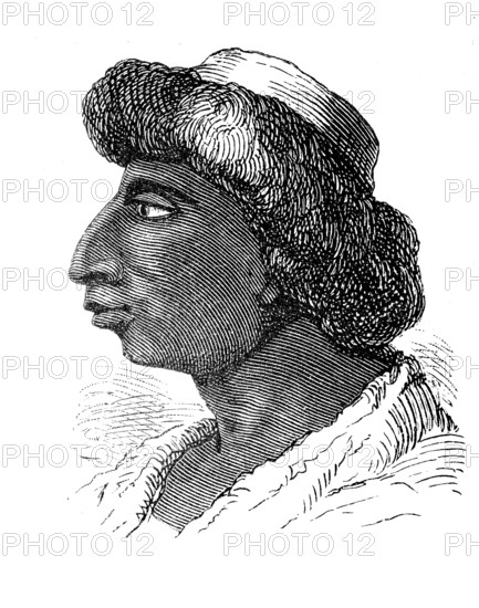 Indians, here an Aztec from Peru, illustration from 1880, historical, digital reproduction of an original from the 19th century