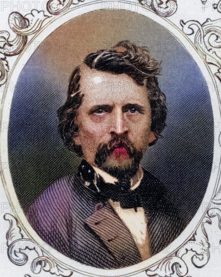 Earl Van Dorn, 1820-1863, American Confederate General during the American Civil War, Historical, digitally restored reproduction from a 19th century original, Record date not stated