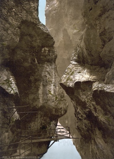 Lutschinen, Aareschlucht, Berner Oberland, Schweiz, Historische, digital restaurierte Reproduktion nach einem Original aus dem 19. Jahrhundert, Aufnahmedatum nicht angegeben