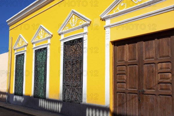 Scenic colorful colonial Merida streets in Mexico, Yucatan