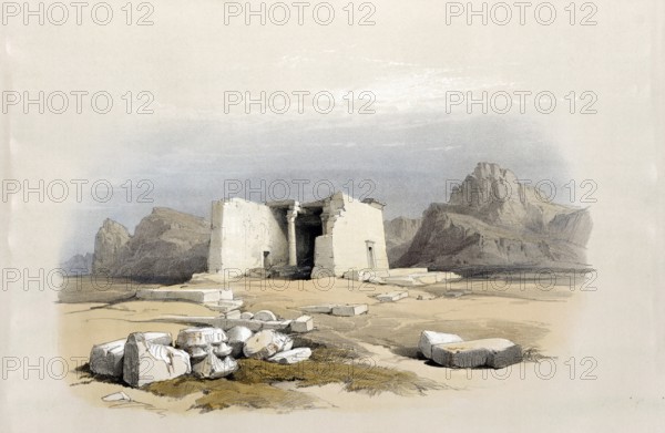 Temple of Tafa in Nubia, Egypt, c. 1850, Historical, digitally restored reproduction from a 19th century original, exact date unknown, AI generated, Africa