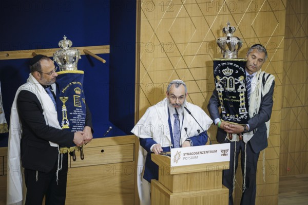 Rabbi Avichai Apel, Chairman of the Orthodox Rabbinical Conference (ORD), pictured at the inauguration of the synagogue centre in Potsdam in the synagogue. Berlin, 04.07.2024