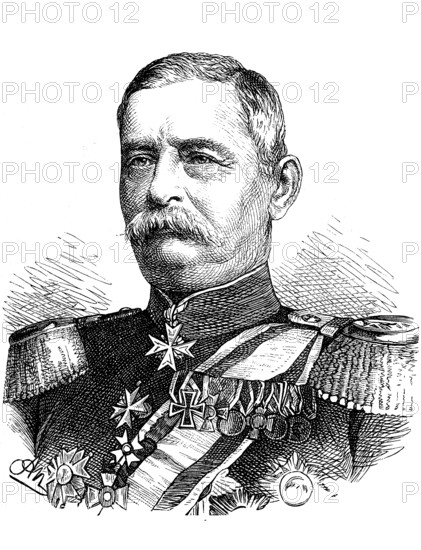 Georg Arnold Carl von Kameke (born 14 April 1817, died 12 October 1893) was a Prussian General of the Infantry and Minister of War, Historical, digital reproduction of an original from the 19th century