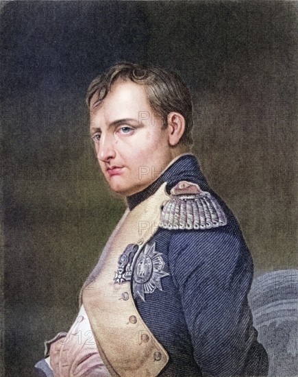 Napoleon Bonaparte, 1769-1821, Emperor of the French, digitally restored reproduction from a 19th century original, Record date not stated