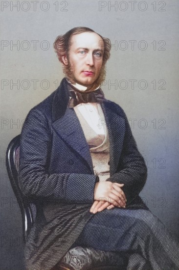 John Walter, 1818-1894, British politician and manager of The Times. Painted by DJPound after a photograph by Mayall. From the book The Drawing-Room of Eminent Personages, Volume 2, published in London 1860, digitally restored reproduction from a 19th century original, record date not stated