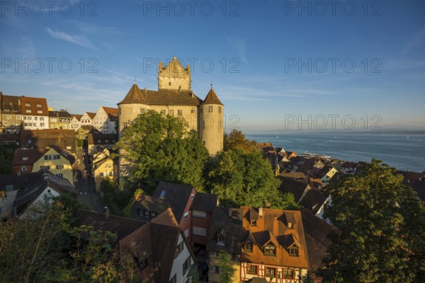 Meersburg Castle, Old Castle, Sunset, Meersburg, Lake Constance, Baden-Württemberg, Germany, Europe