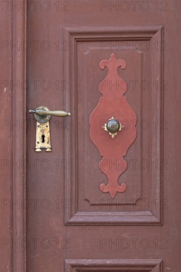 Brown front door, Hildesheim, Lower Saxony, Germany, Europe