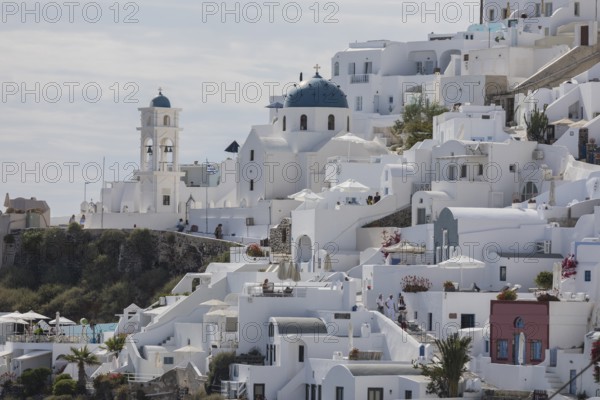 Santorini, Imerovigli with the church of Agios Anastasia, Cyclades, Greece, Europe