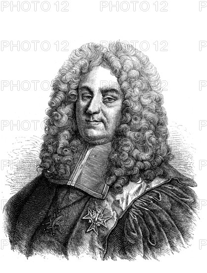 Henri Francois d'Aguesseau, 27 November 1668, 9 February 1751, Chancellor of France from 1717 to 1750, Historical, digital reproduction of an original from the 19th century