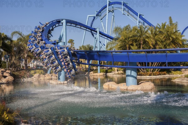 Manta roller coaster at Sea World in Orlando, Florida, USA, North America