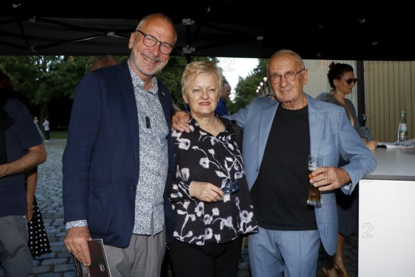 Rüdiger Portius, Renate Künast and Holger Klotzbach arriving for the anniversary premiere of CABARET, The Berlin Musical at the Tipi am Kanzleramt in Berlin on 13 July 2024