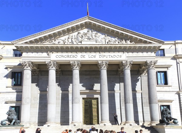 Palacio de las Cortes, Congreso de Los Diputados, Congress of Deputies, Houses of Parliament, Madrid, Spain, Europe