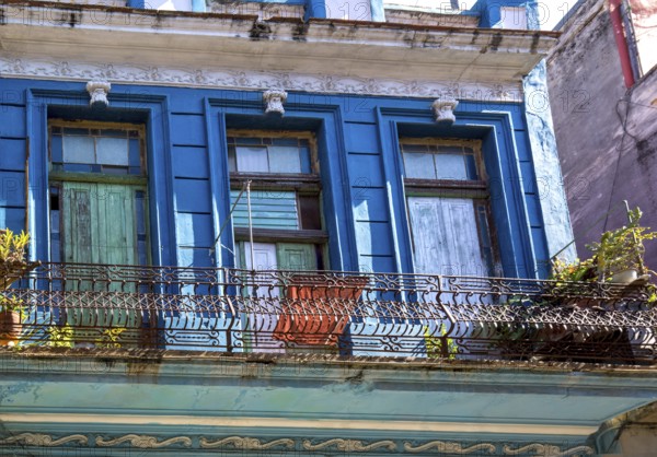 Scenic colorful Old Havana streets in historic city center of Havana Vieja near Paseo El Prado and Capitolio