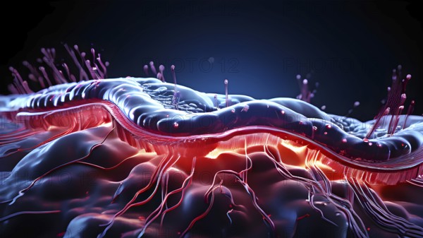 3d illustration of human muscle cell showcasing the intricate sarcomer, AI generated