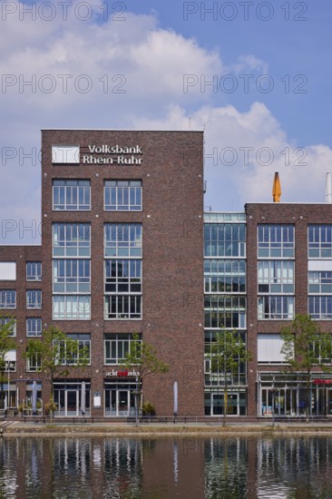 Head office and main cash desk of Volksbank Rhein-Ruhr am Innenhafen in Duisburg, Ruhr area, independent city, North Rhine-Westphalia, Germany, Europe