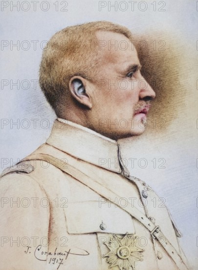 Robert Georges Nivelle 1856 to 1924, French army general in the First World War. From L'Illustration, 1917, Historical, digitally restored reproduction from a 19th century original, Record date not stated