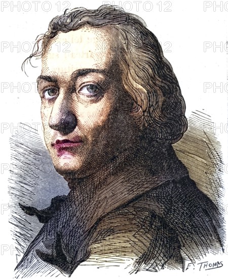 Claude Louis, Comte Berthollet (1748-1822) French chemist who assisted Lavoisier, worked on dyes and chlorine for bleaching for the textile industry, engraving from Les Merveilles de l'Industrie by Louis Figuier (Paris, c. 1870), Historical, digitally restored reproduction from a 19th century original, Record date not stated