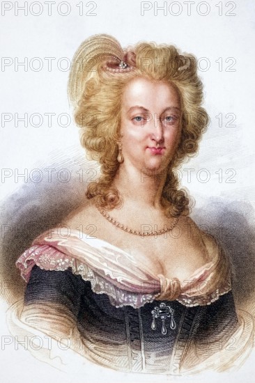 Marie Antoinette 1755-1793, Queen of France, woman of Louis XVI, Historical, digitally restored reproduction from a 19th century original, Record date not stated