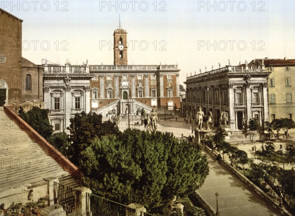 The Capitoline, Rome, Italy, Historic, digitally restored reproduction from a 19th century original, Record date not stated, The Capitoline, Rome, Italy, Historic, digitally restored reproduction from a 19th century original, Record date not stated, Europe