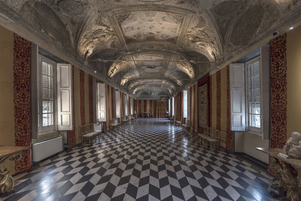 Ceiling fresco in The Golden Gallery, Villa del Principe, Palazzo di Andrea Doria, Piazza dei Principe, Genoa. Italy