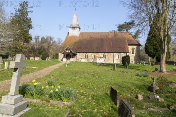 Village parish church of Saint Michael and All Angels, Copford, Essex, England, UK