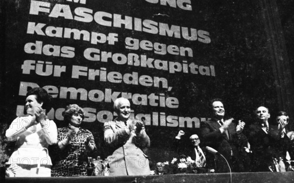 On 7 May 1975, the later General Secretary of the CPSU, Michael Gorbachev, travelled with a delegation from the USSR to an event organised by the DKP in Nuremberg in the Meistersingerhalle, Germany, Europe