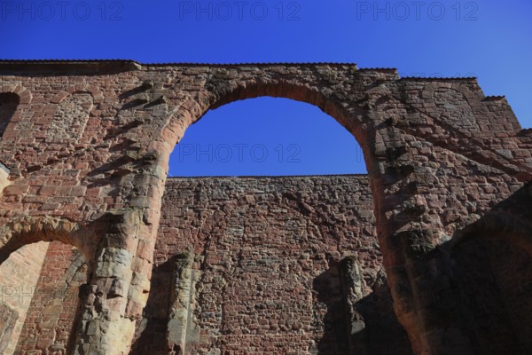 Ruin of the monastery church of St. Mary, Veßra Monastery, Hildburghausen County, Thuringia, Germany, Europe