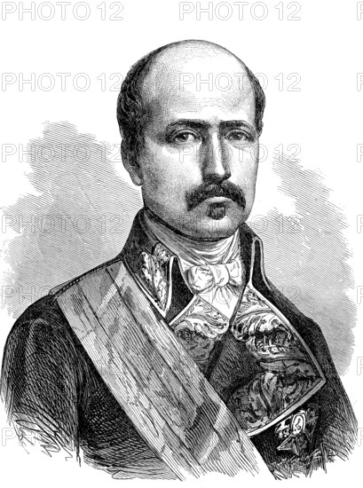 Francisco Serrano y Domínguez (18 September 1810 - 26 November 1885 in Madrid) was a Spanish general and politician and Duke de la Torre from 1861. He was regent of Spain in 1869-70 and dictatorial president of the First Republic in 1874 after a coup d'état. Historical, digitally restored reproduction of an original 19th century master, exact original date unknown