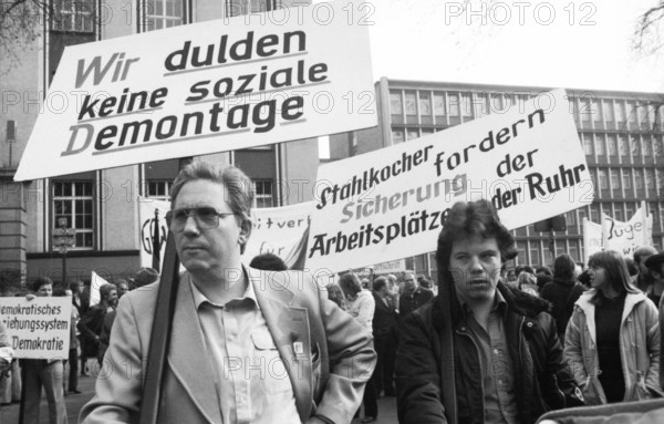 DGB May Day demonstration on 01.05.1980 in Dortmund, Germany, Europe