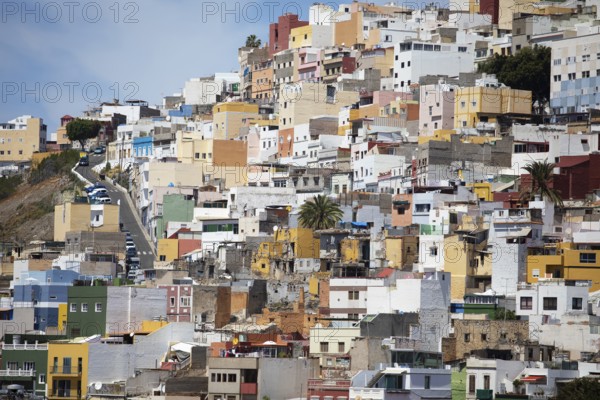 Colourful houses of Las Palmas, Las Palmas Province, Gran Canaria, Canary Islands, Spain, Europe