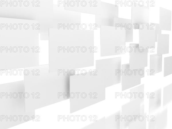 White panels on white background with reflection