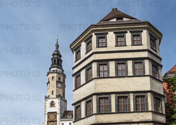 Old Town Hall Clock Tower and Scales, Waage, Building, Untermarkt, Görlitz, Goerlitz, Germany, Europe