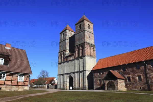 Ruin of the monastery church of St. Mary, Veßra Monastery, Hildburghausen County, Thuringia, Germany, Europe