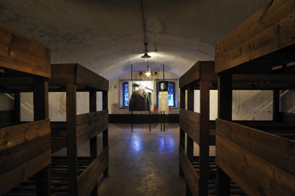 Bunk beds in the barrack room at Fort Breendonk, Belgium, Europe